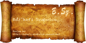 Békefi Szabolcs névjegykártya